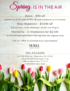 March Specials | Suria Plastic Surgery